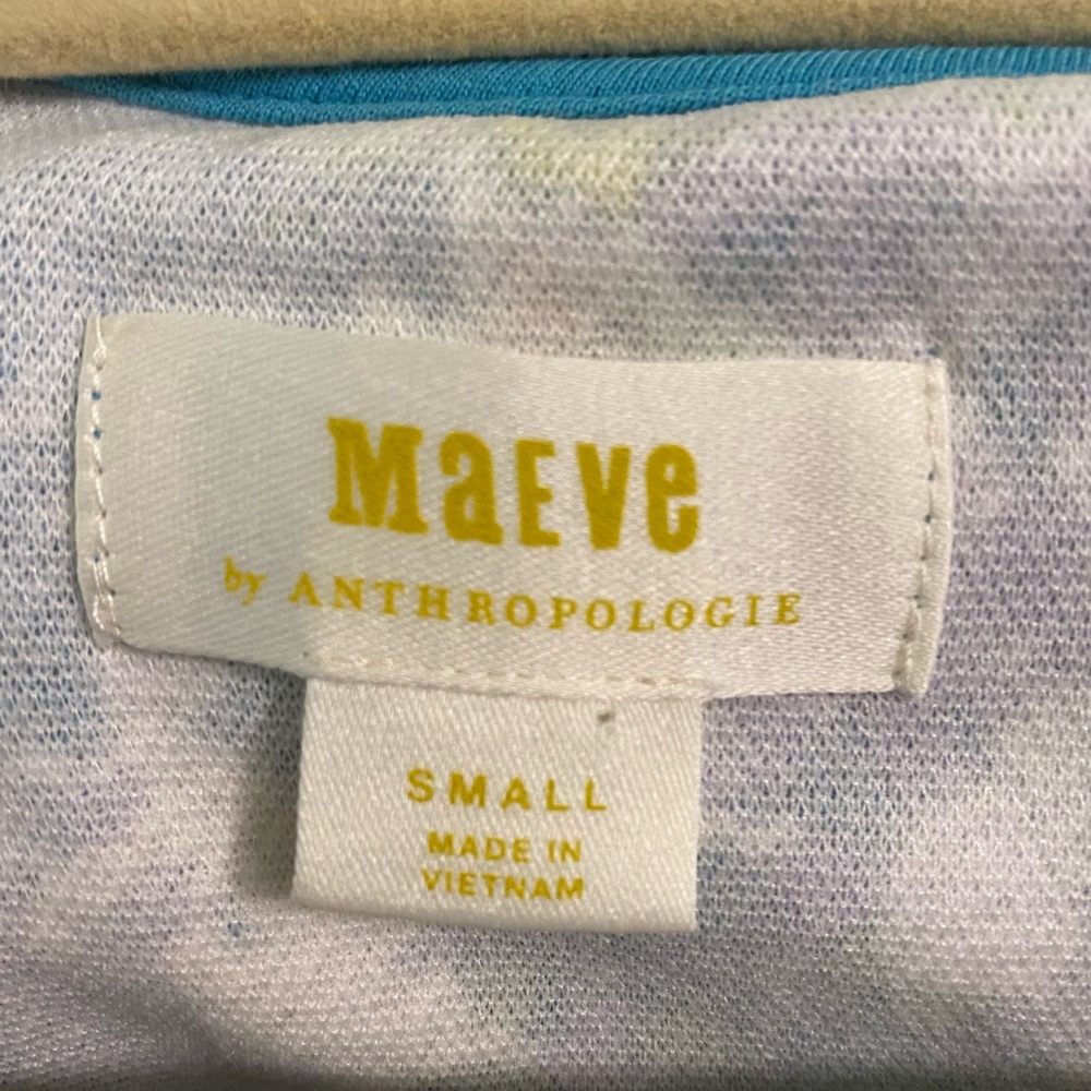 Maeve Floral Textured Boat Neck Scoop Tank Top in Yellow, Green & Lavender Sz S - Picture 8 of 9